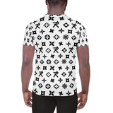 Men's Athletic T-shirt Ninja Star - All Over print White/Black